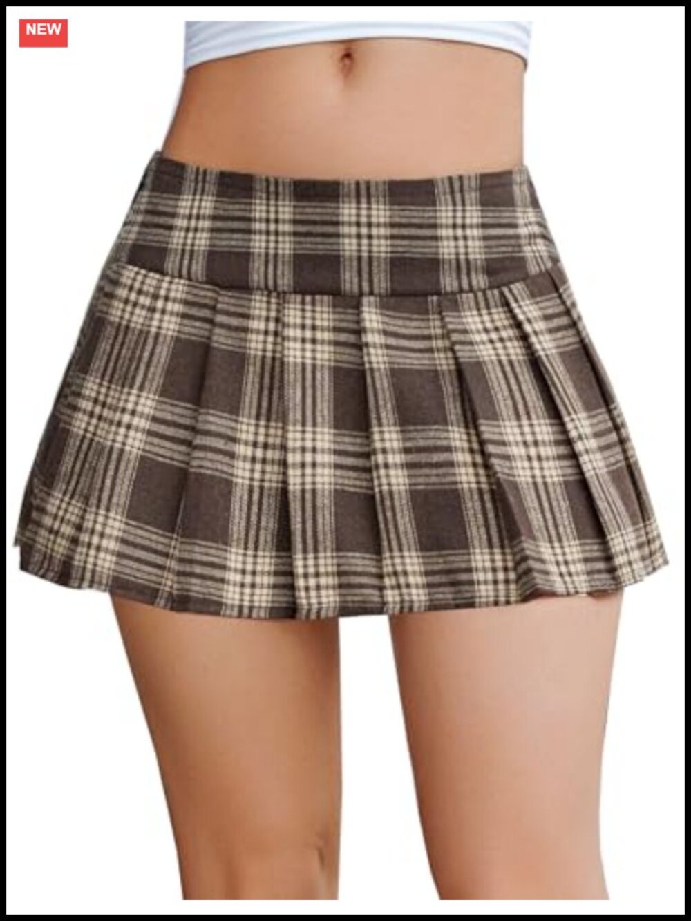 Pleated Plaid Mini Skirt A-Line Low Rise Schoolgirl Cosplay Costume